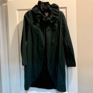 MILLY Peacock Green Wool Coat, size 8
